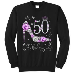 50 & Fabulous 50th Birthday 50 Years Old Ladies Sweatshirt