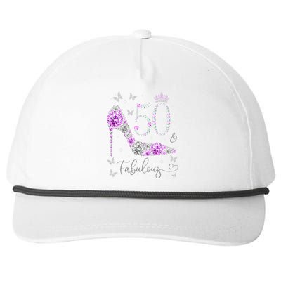 50 & Fabulous 50th Birthday 50 Years Old Ladies Snapback Five-Panel Rope Hat