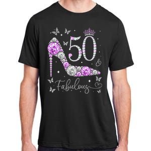 50 & Fabulous 50th Birthday 50 Years Old Ladies Adult ChromaSoft Performance T-Shirt