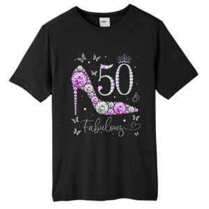 50 & Fabulous 50th Birthday 50 Years Old Ladies Tall Fusion ChromaSoft Performance T-Shirt