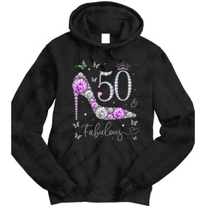 50 & Fabulous 50th Birthday 50 Years Old Ladies Tie Dye Hoodie