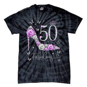 50 & Fabulous 50th Birthday 50 Years Old Ladies Tie-Dye T-Shirt