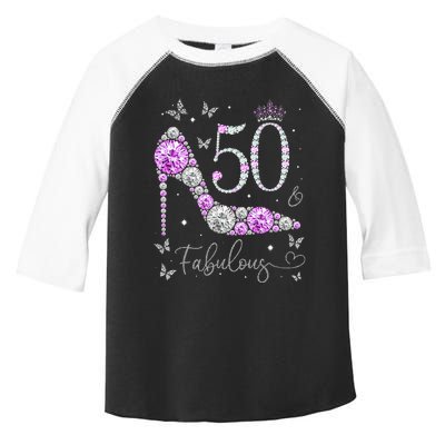 50 & Fabulous 50th Birthday 50 Years Old Ladies Toddler Fine Jersey T-Shirt