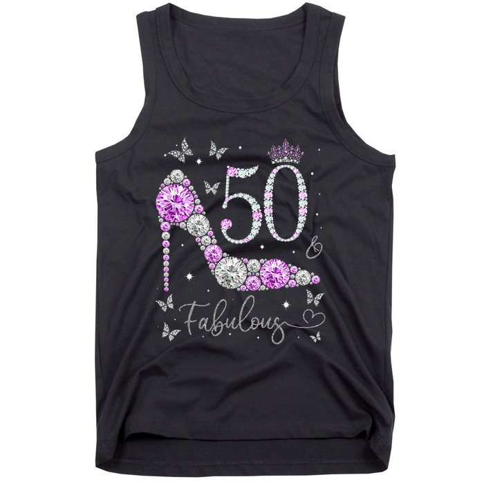 50 & Fabulous 50th Birthday 50 Years Old Ladies Tank Top