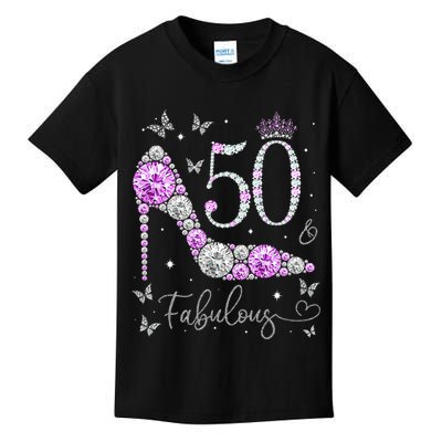 50 & Fabulous 50th Birthday 50 Years Old Ladies Kids T-Shirt