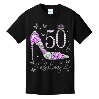 50 & Fabulous 50th Birthday 50 Years Old Ladies Kids T-Shirt