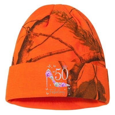 50 & Fabulous 50th Birthday 50 Years Old Ladies Kati Licensed 12" Camo Beanie