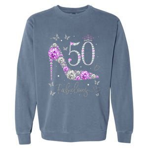 50 & Fabulous 50th Birthday 50 Years Old Ladies Garment-Dyed Sweatshirt