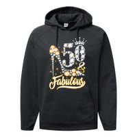 50 & Fabulous 50 Years Old 50th Birthday Diamond Crown Shoes Performance Fleece Hoodie