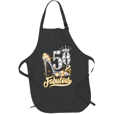 50 & Fabulous 50 Years Old 50th Birthday Diamond Crown Shoes Apron