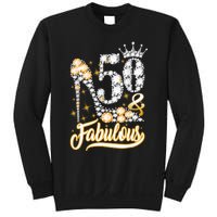 50 & Fabulous 50 Years Old 50th Birthday Diamond Crown Shoes Sweatshirt