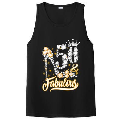 50 & Fabulous 50 Years Old 50th Birthday Diamond Crown Shoes PosiCharge Competitor Tank