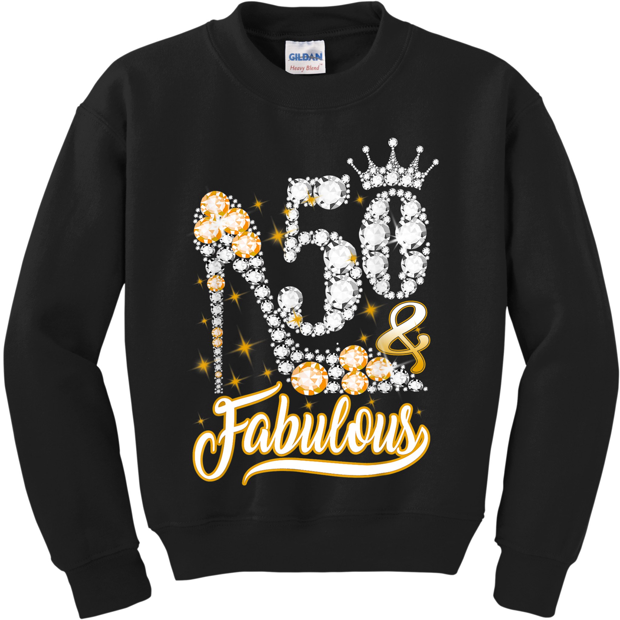 50 & Fabulous 50 Years Old 50th Birthday Diamond Crown Shoes Kids Sweatshirt