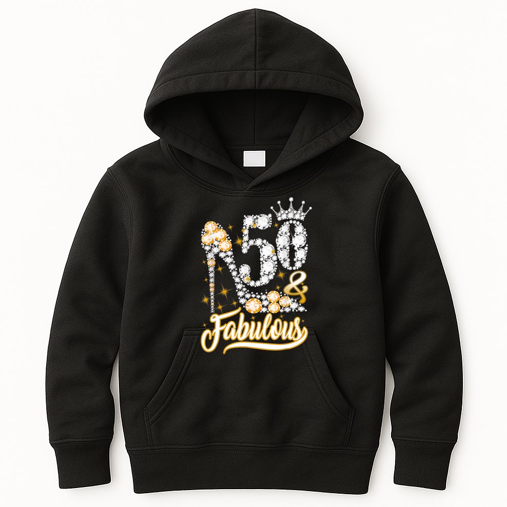 50 & Fabulous 50 Years Old 50th Birthday Diamond Crown Shoes Kids Hoodie