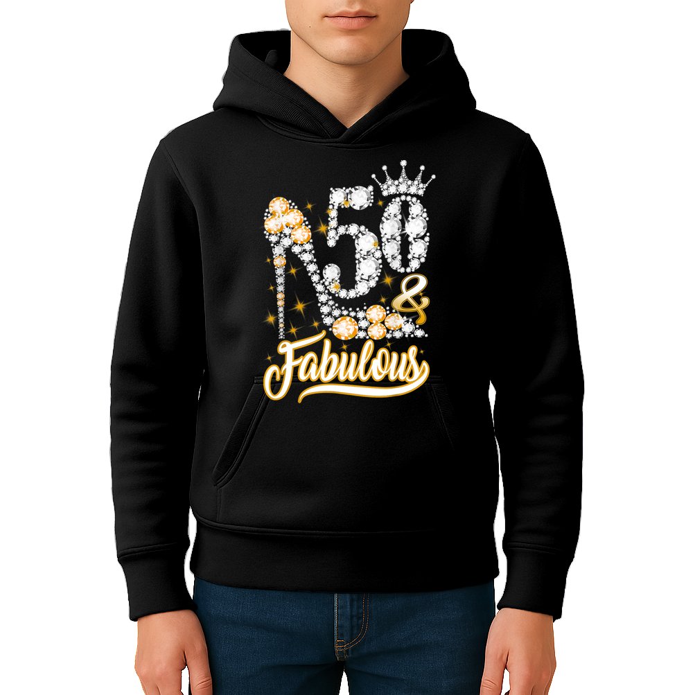 50 & Fabulous 50 Years Old 50th Birthday Diamond Crown Shoes Kids Hoodie