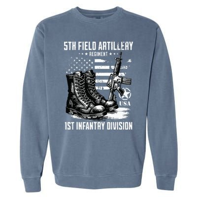 5th Field Artillery Regiment 1st Infantry Division Veteran Garment-Dyed Sweatshirt