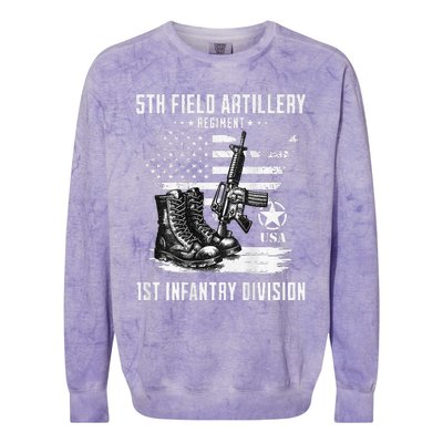 5th Field Artillery Regiment Veteran Military Distressed Colorblast Crewneck Sweatshirt