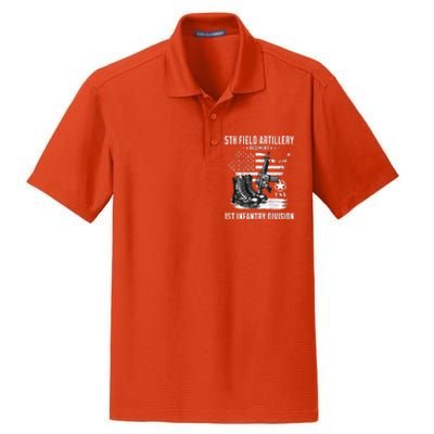 5th Field Artillery Regiment Veteran Military Distressed Dry Zone Grid Polo