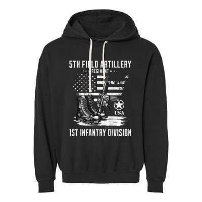 5th Field Artillery Regiment Veteran Military Distressed Garment-Dyed Fleece Hoodie