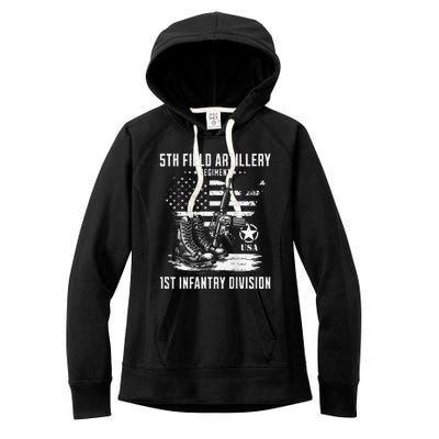 5th Field Artillery Regiment Veteran Military Distressed Women's Fleece Hoodie