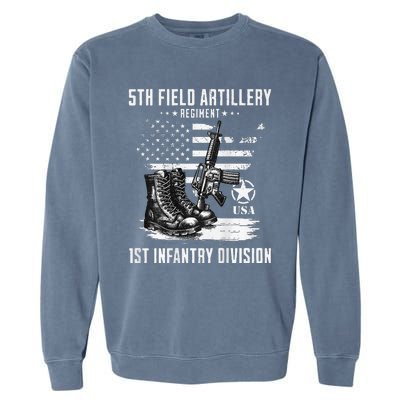 5th Field Artillery Regiment Veteran Military Distressed Garment-Dyed Sweatshirt