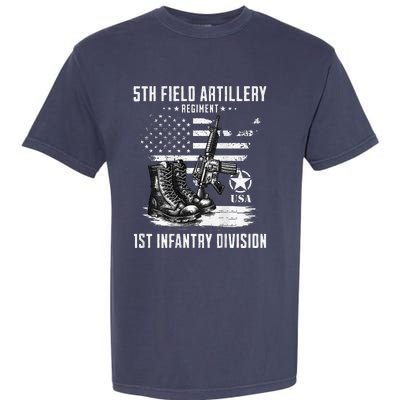 5th Field Artillery Regiment Veteran Military Distressed Garment-Dyed Heavyweight T-Shirt