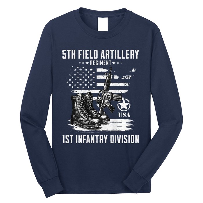 5th Field Artillery Regiment Veteran Military Distressed Long Sleeve Shirt