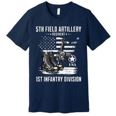 5th Field Artillery Regiment Veteran Military Distressed Premium T-Shirt