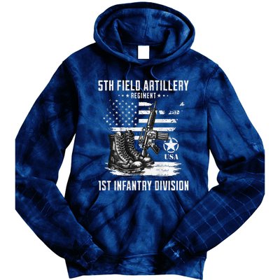 5th Field Artillery Regiment Veteran Military Distressed Tie Dye Hoodie