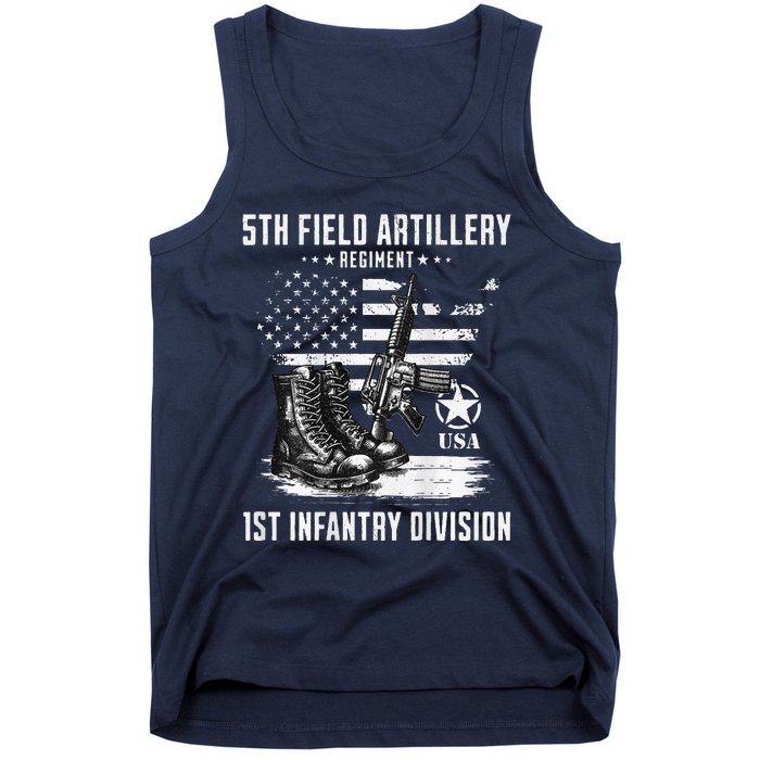 5th Field Artillery Regiment Veteran Military Distressed Tank Top