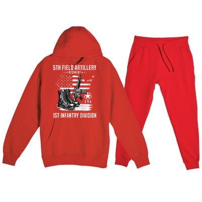 5th Field Artillery Regiment Veteran Military Distressed Premium Hooded Sweatsuit Set