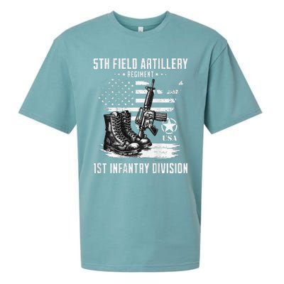 5th Field Artillery Regiment Veteran Military Distressed Sueded Cloud Jersey T-Shirt