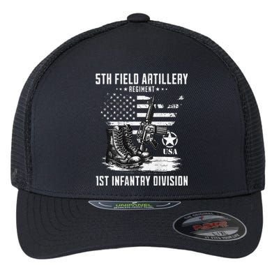 5th Field Artillery Regiment Veteran Military Distressed Flexfit Unipanel Trucker Cap