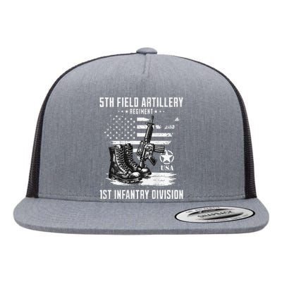 5th Field Artillery Regiment Veteran Military Distressed Flat Bill Trucker Hat