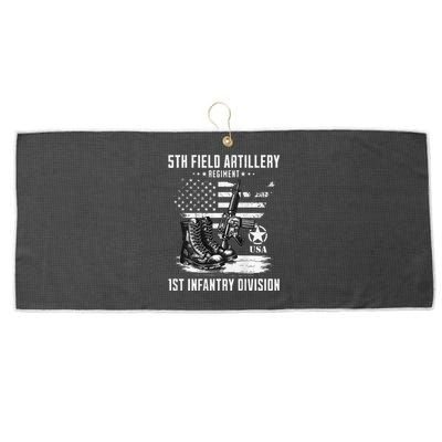 5th Field Artillery Regiment Veteran Military Distressed Large Microfiber Waffle Golf Towel