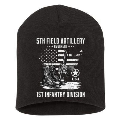 5th Field Artillery Regiment Veteran Military Distressed Short Acrylic Beanie