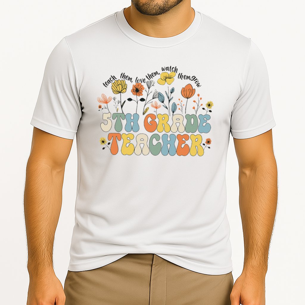 5th Fifth Grade Teacher Appreciation Teaching Wildflowers Cooling Performance Crew T-Shirt