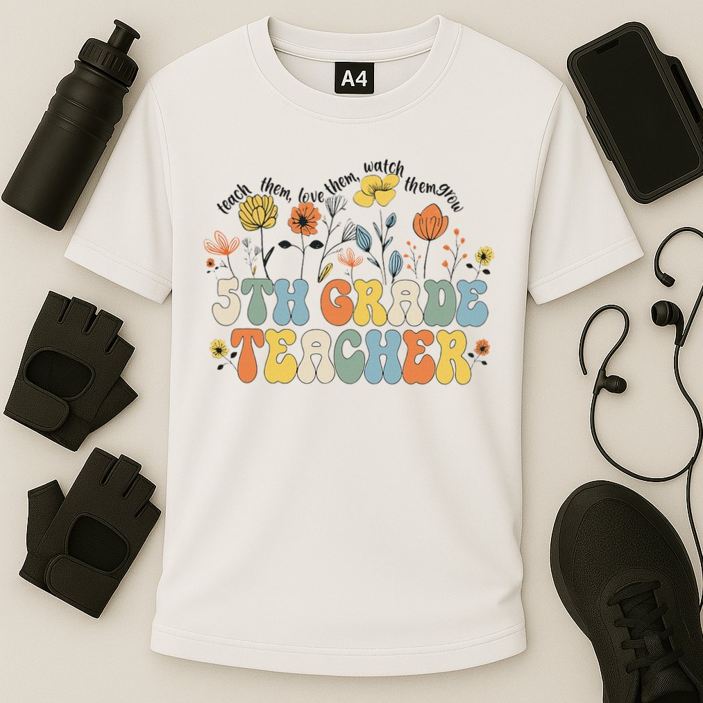 5th Fifth Grade Teacher Appreciation Teaching Wildflowers Cooling Performance Crew T-Shirt