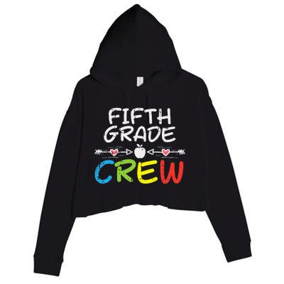 5th Fifth Grade Crew First Day Of School Teacher Crop Fleece Hoodie