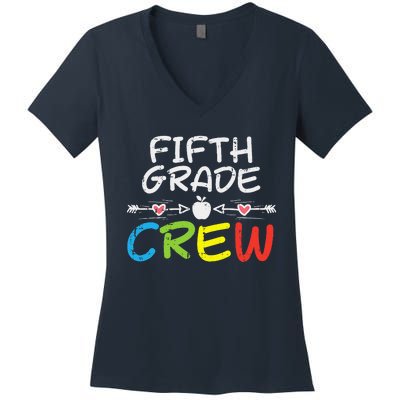 5th Fifth Grade Crew First Day Of School Teacher Women's V-Neck T-Shirt