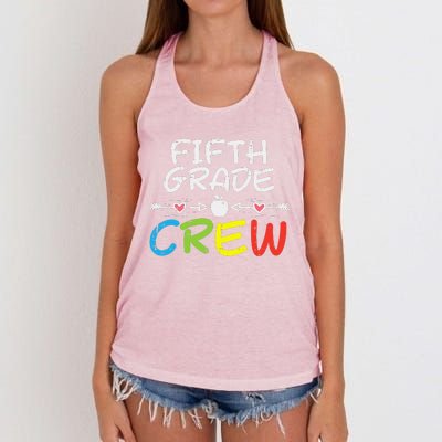 5th Fifth Grade Crew First Day Of School Teacher Women's Knotted Racerback Tank