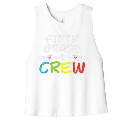 5th Fifth Grade Crew First Day Of School Teacher Women's Racerback Cropped Tank