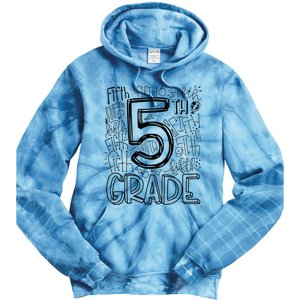 5th Fifth Grade Typography Team Teacher Back To School Tie Dye Hoodie