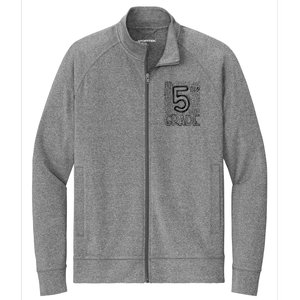 5th Fifth Grade Typography Team Teacher Back To School Stretch Full-Zip Cadet Jacket