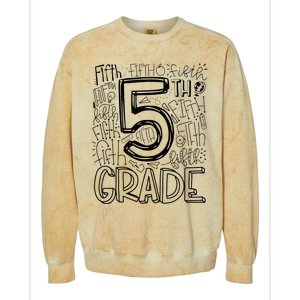 5th Fifth Grade Typography Team Teacher Back To School Colorblast Crewneck Sweatshirt