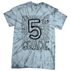 5th Fifth Grade Typography Team Teacher Back To School Tie-Dye T-Shirt