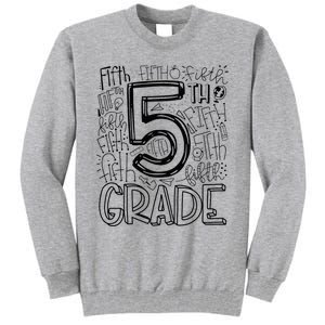 5th Fifth Grade Typography Team Teacher Back To School Tall Sweatshirt