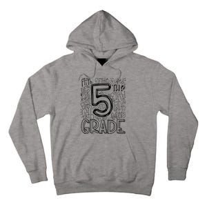 5th Fifth Grade Typography Team Teacher Back To School Tall Hoodie