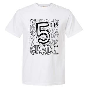 5th Fifth Grade Typography Team Teacher Back To School Garment-Dyed Heavyweight T-Shirt