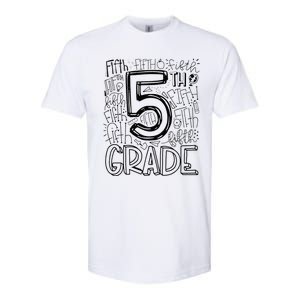 5th Fifth Grade Typography Team Teacher Back To School Softstyle CVC T-Shirt